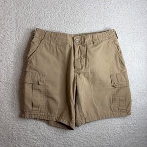 Vintage Military mens beige warm weather cargo shorts utility usa made 32